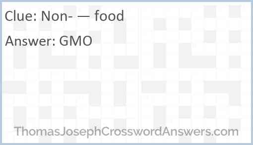 Non- — food Answer