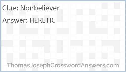 Nonbeliever Answer