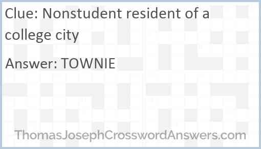 Nonstudent resident of a college city Answer