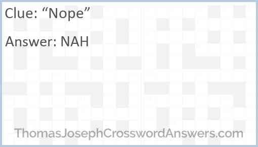 “Nope” Answer