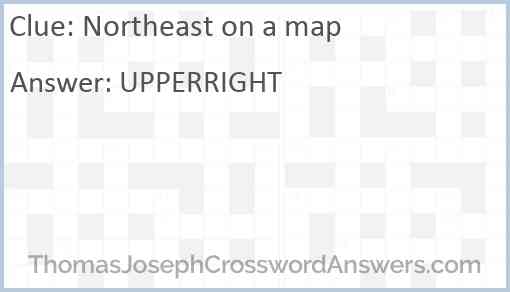 Northeast on a map Answer