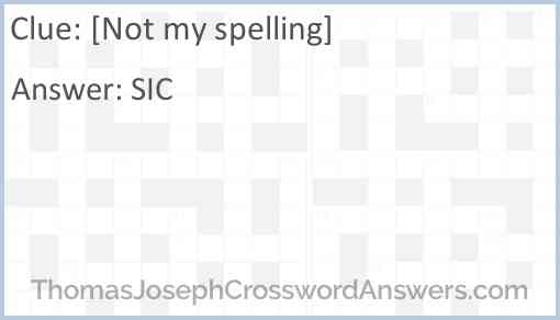 [Not my spelling] Answer