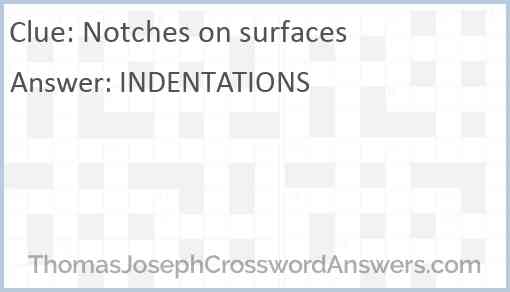 Notches on surfaces Answer