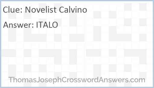 Novelist Calvino Answer