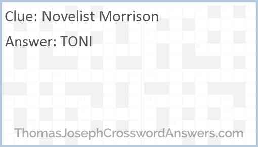 Novelist Morrison Answer