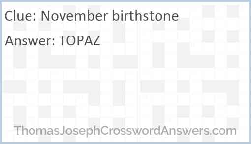 November birthstone Answer