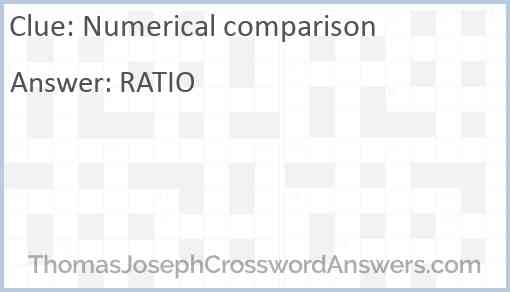 Numerical comparison Answer