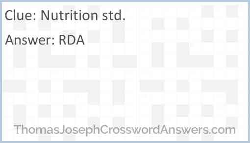 Nutrition std. Answer