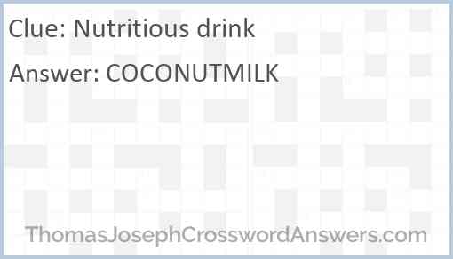 Nutritious drink Answer