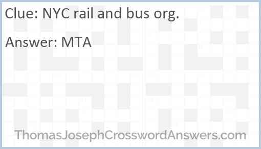 NYC rail and bus org. Answer