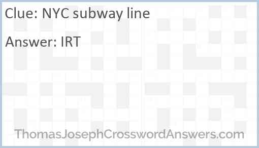 NYC subway line Answer