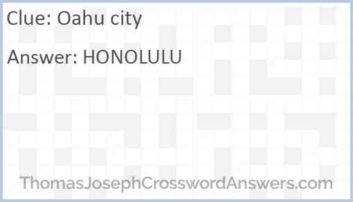 Oahu city Answer