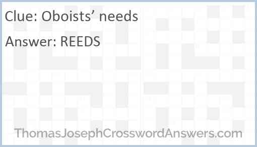 Oboists’ needs Answer