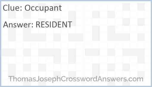 Occupant Answer