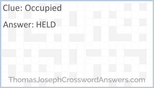 Occupied Answer