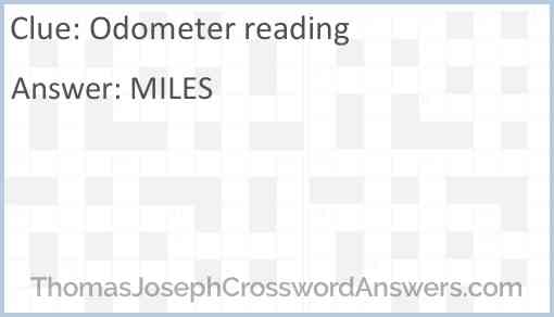 Odometer reading Answer