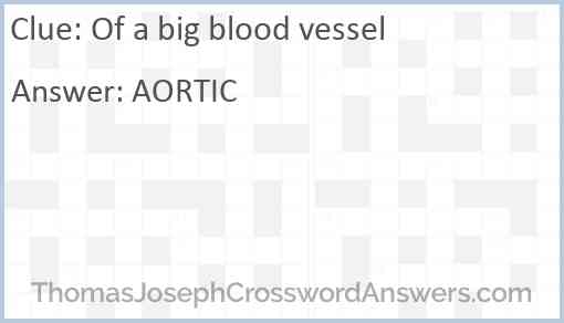 Of a big blood vessel Answer