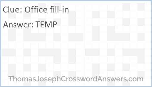 Office fill-in Answer