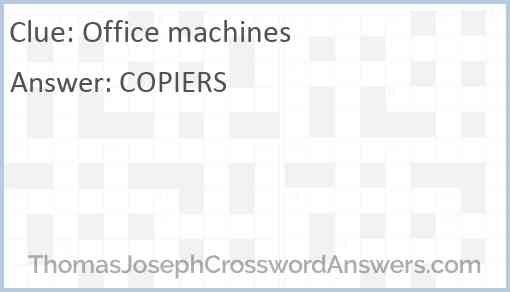 Office machines Answer