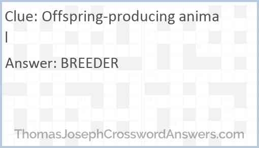 Offspring-producing animal Answer