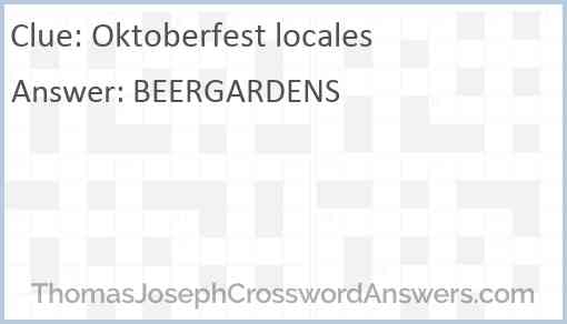 Oktoberfest locales Answer