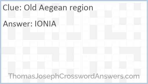 Old Aegean region Answer