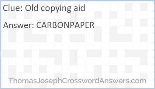 Old copying aid Answer