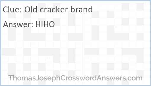 Old cracker brand Answer