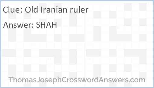 Old Iranian ruler Answer