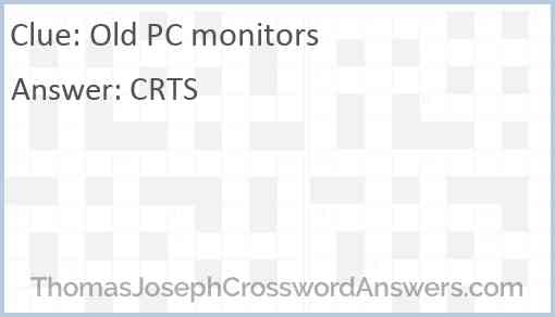 Old PC monitors Answer