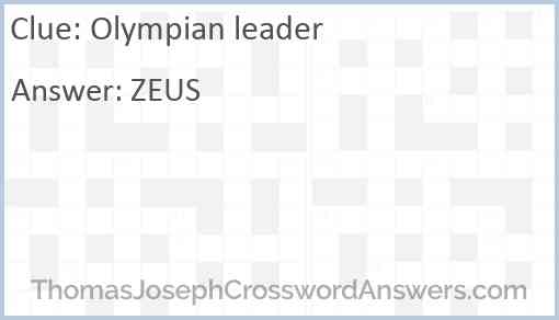 Olympian leader Answer