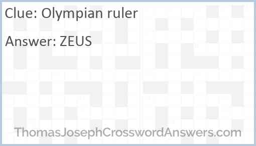 Olympian ruler Answer