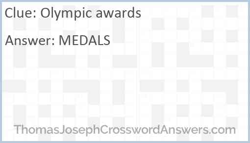 Olympic awards Answer