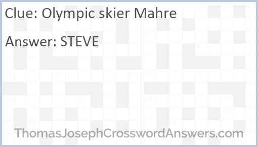 Olympic skier Mahre Answer