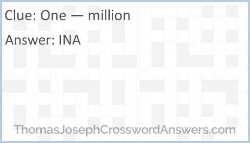 One — million Answer