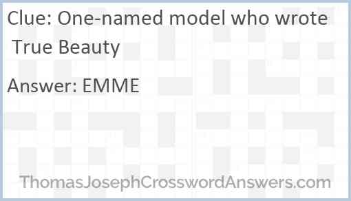One-named model who wrote True Beauty Answer