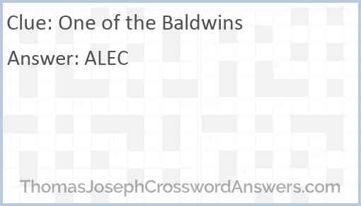 One of the Baldwins Answer