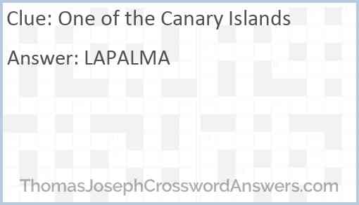 One of the Canary Islands Answer