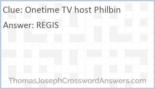 Onetime TV host Philbin Answer