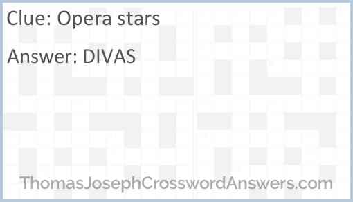 Opera stars Answer