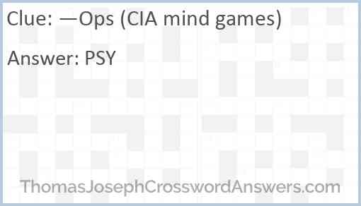—Ops (CIA mind games) Answer