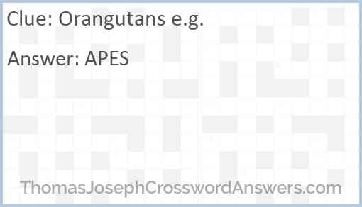 Orangutans e.g. Answer