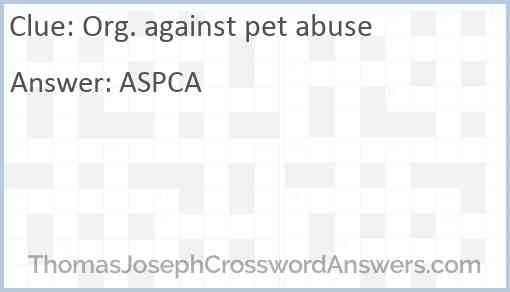 Org. against pet abuse Answer