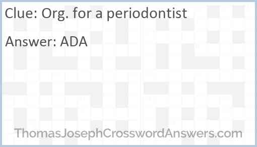 Org. for a periodontist Answer
