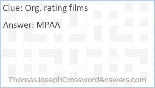 Org. rating films Answer
