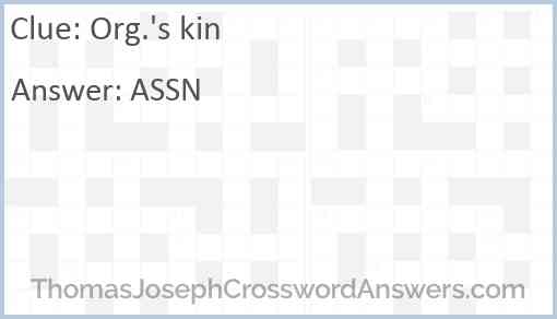 Org.’s kin Answer