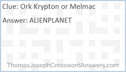 Ork Krypton or Melmac Answer