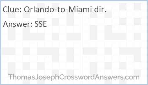 Orlando-to-Miami dir. Answer