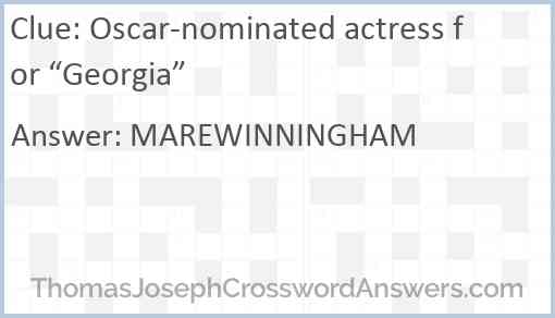 Oscar-nominated actress for “Georgia” Answer