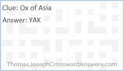 Ox of Asia Answer